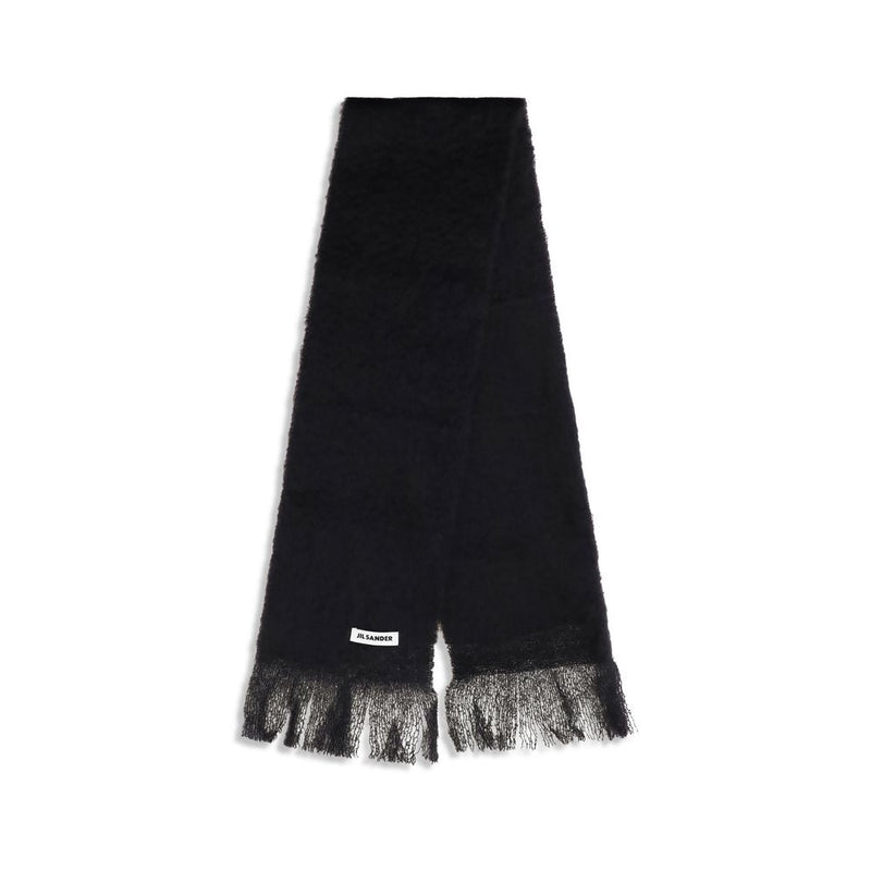Jil Sander Black Wool Oves Aries Scarf