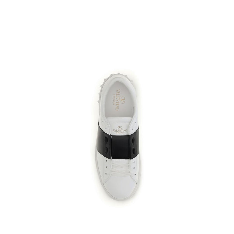 Valentino Garavani White Calf Leather Bos Taurus Low Top Sneakers