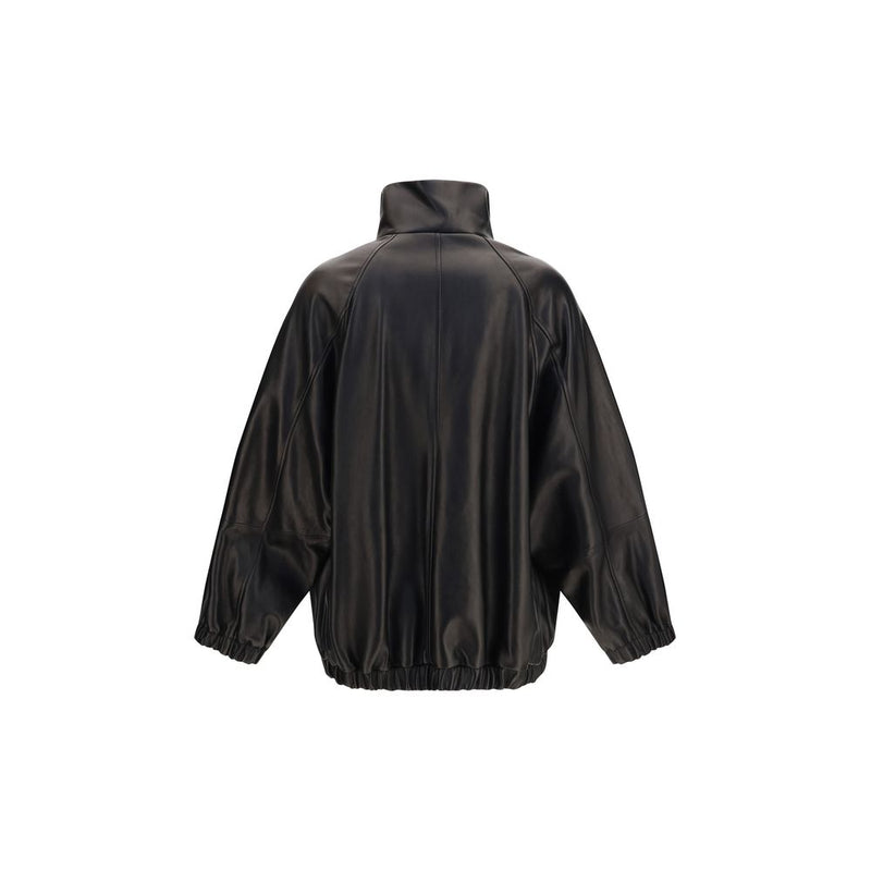 Brunello Cucinelli Black Lamb Ovis Aries Aries Leather Jacket