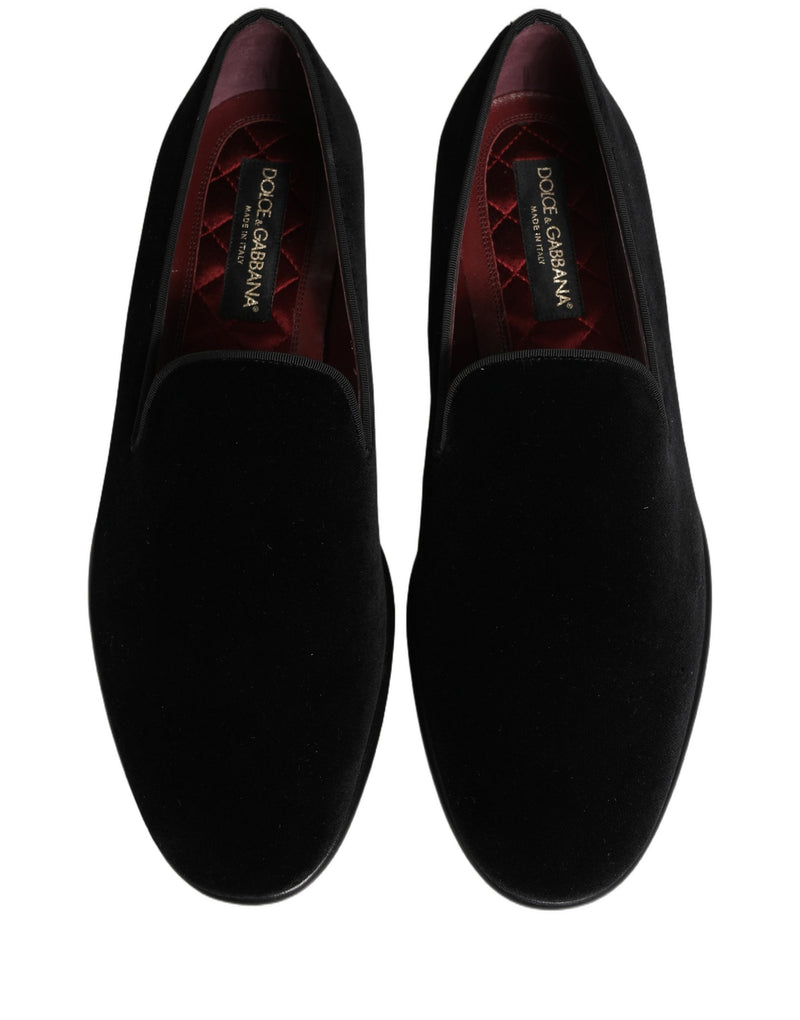 Dolce & Gabbana Mocassini formali da uomo in velluto nero