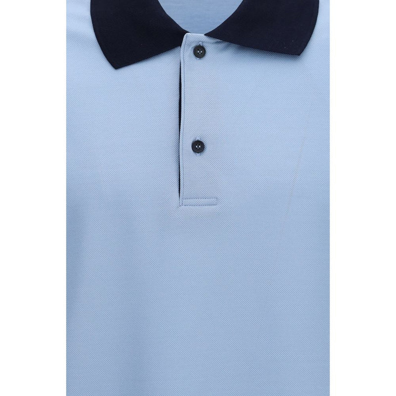 Ferragamo Blue Cotton Polo Shirt