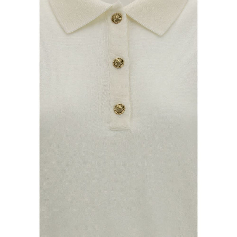 Balmain White Wool Oves Aries Polo Shirt