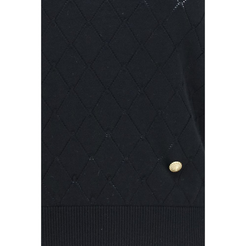 Balmain Black Wool Oves Aries Sleeveles T-Shirt