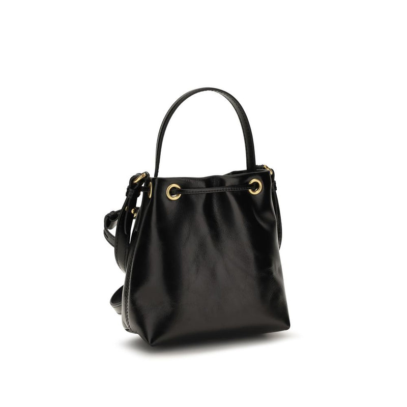Balmain Black Calf Leather Bos Taurus Backet Bag