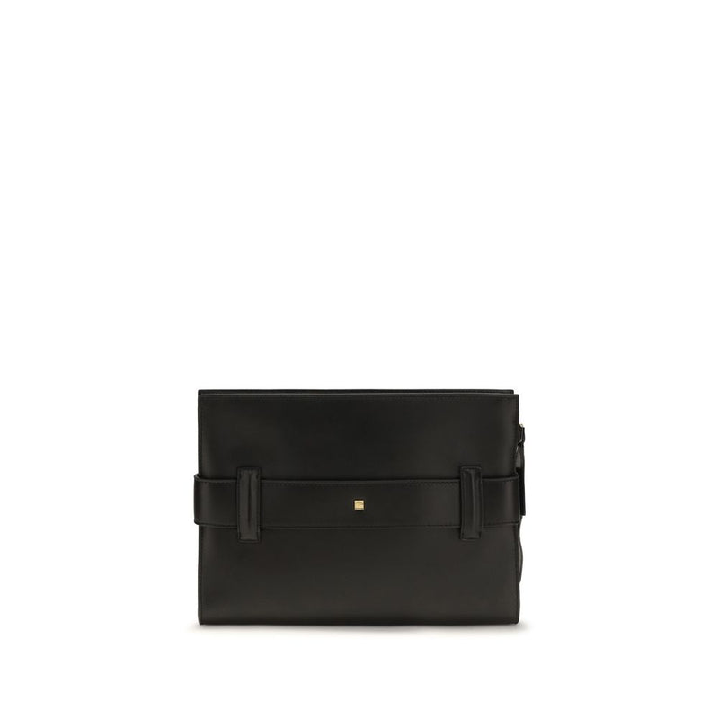 Balmain Black Lamb Ovis Aries Clutch Bag