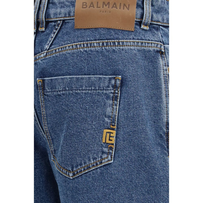 Balmain Blue Cotton Jeans Denim