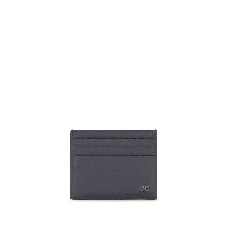 Ferragamo Blue Calf Leather Bos Taurus Wallet