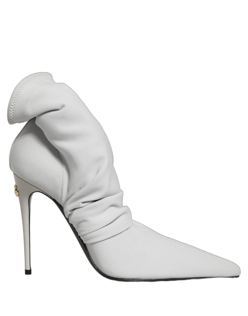 Botines grises con tacón y calcetín elástico de Dolce & Gabbana