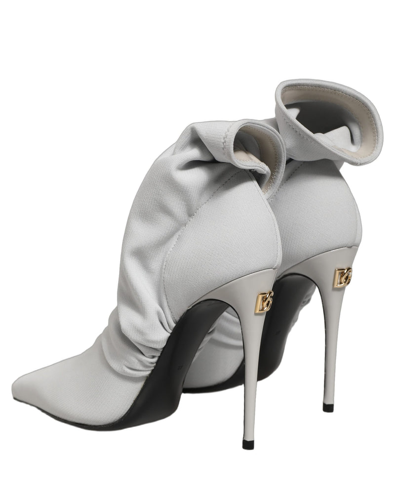 Botines grises con tacón y calcetín elástico de Dolce & Gabbana