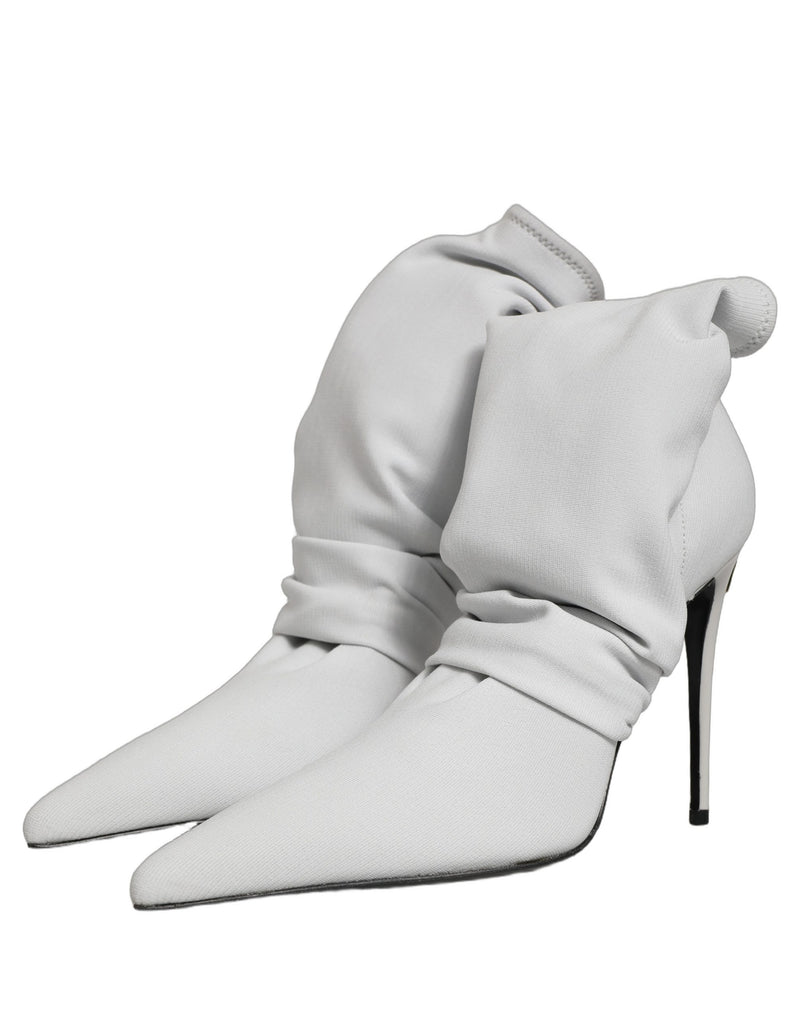 Botines grises con tacón y calcetín elástico de Dolce & Gabbana