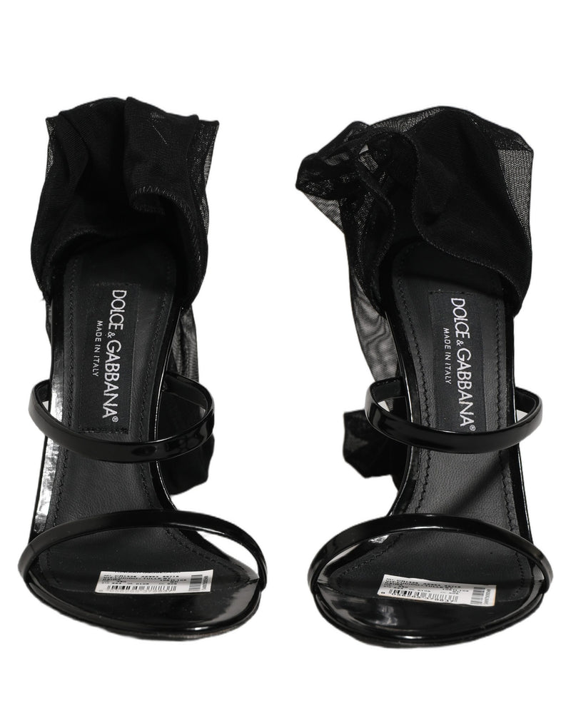 Botas negras hasta la rodilla con tacón de aguja y calcetín de Dolce & Gabbana