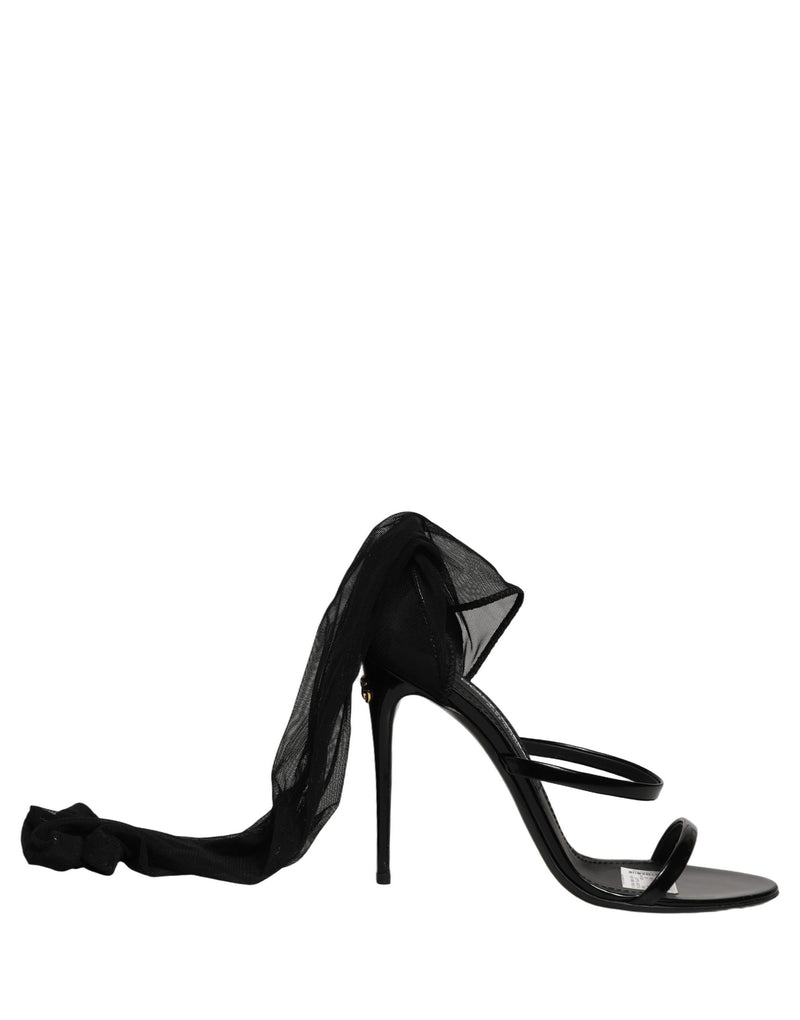 Botas negras hasta la rodilla con tacón de aguja y calcetín de Dolce & Gabbana