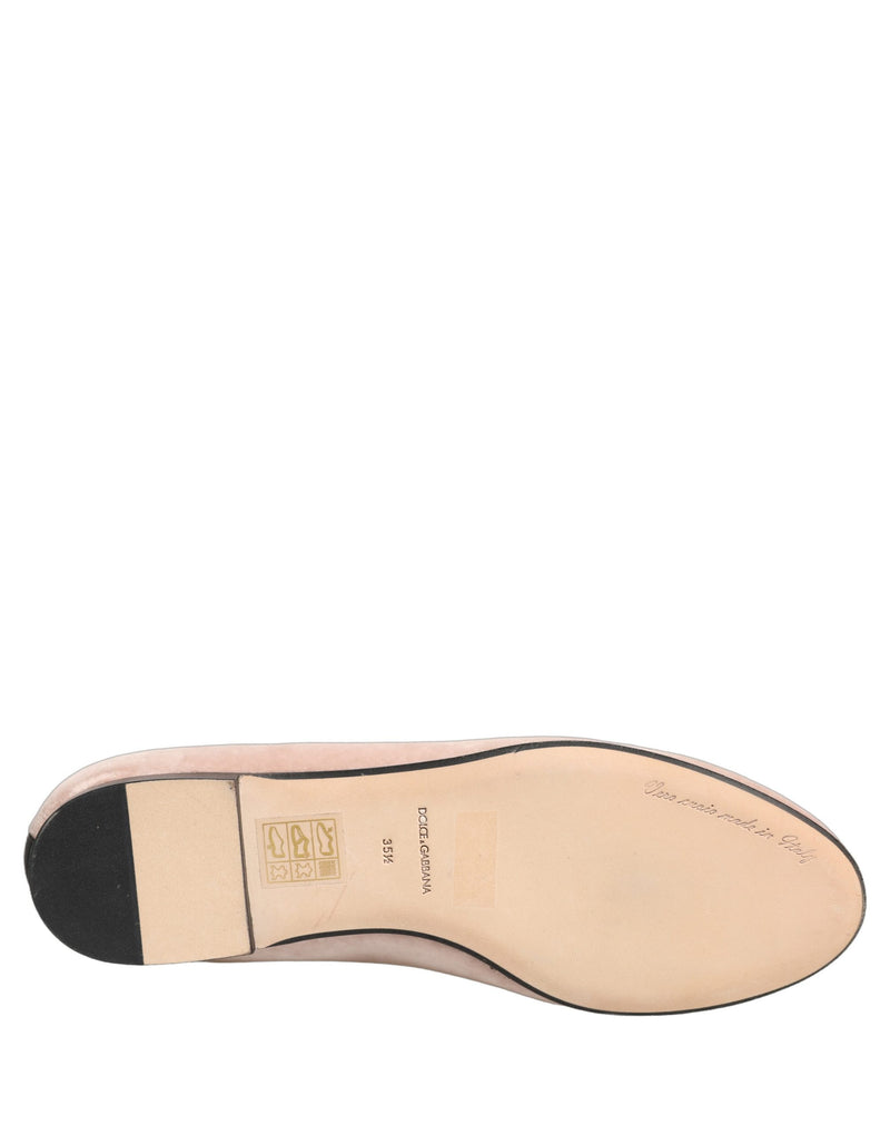 Mocassini bassi Dolce & Gabbana in velluto rosa Devotion
