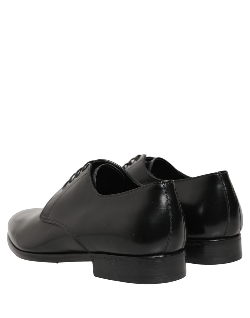 Zapatos de vestir Derby con cordones de cuero negro de Dolce & Gabbana