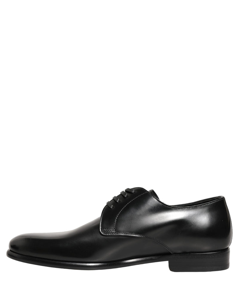 Zapatos de vestir Derby con cordones de cuero negro de Dolce & Gabbana