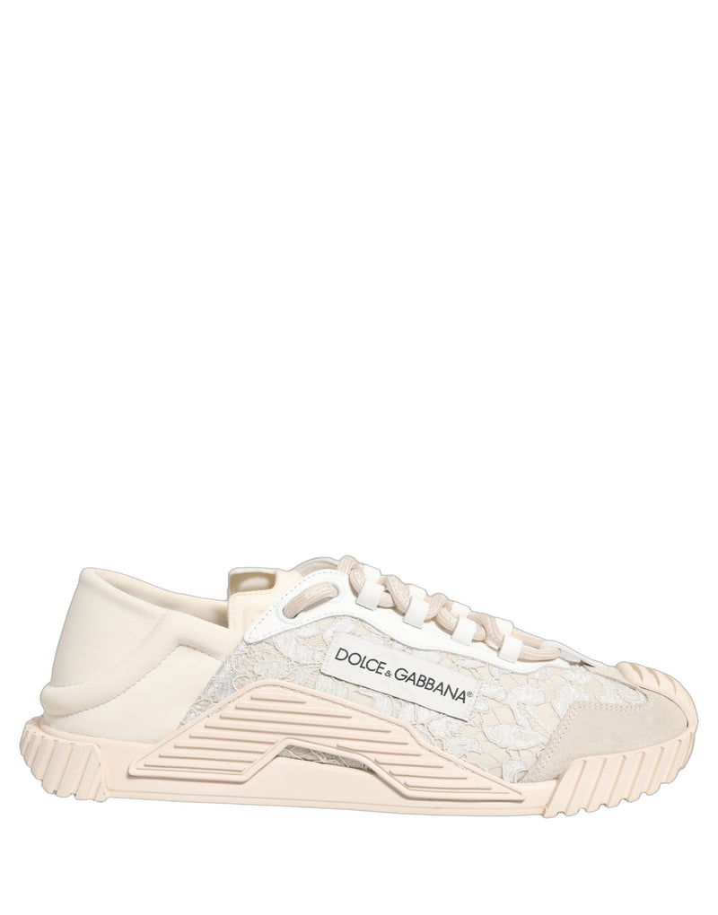 Zapatillas deportivas bajas NS1 blancas de encaje de Dolce & Gabbana