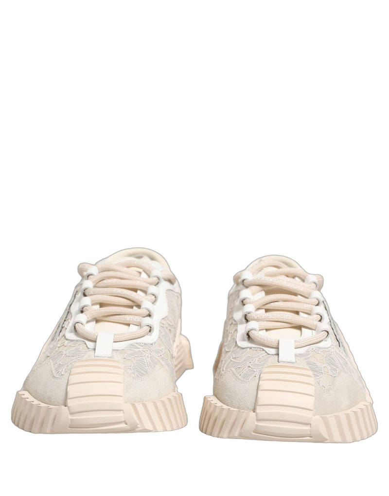 Zapatillas deportivas bajas NS1 blancas de encaje de Dolce & Gabbana