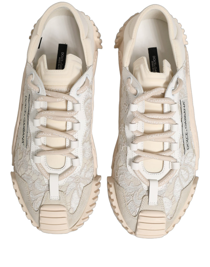 Zapatillas deportivas bajas NS1 blancas de encaje de Dolce & Gabbana