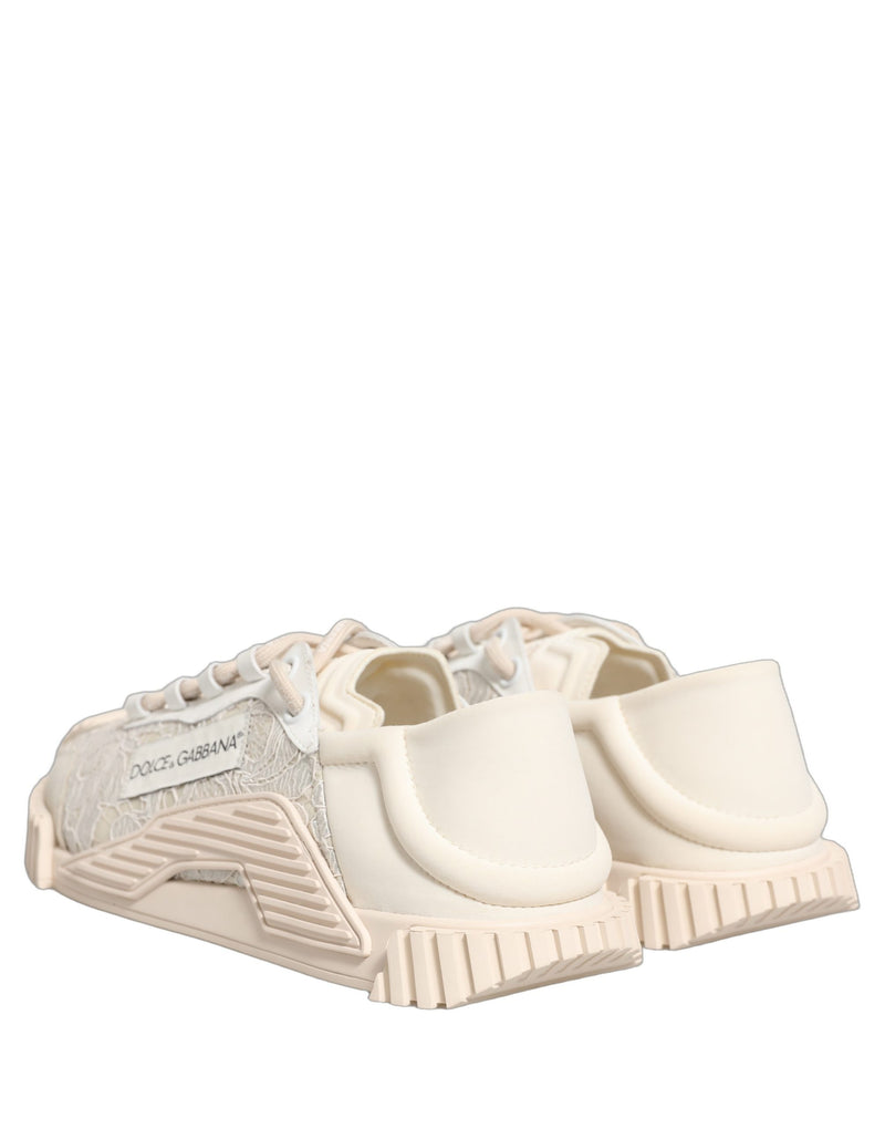 Zapatillas deportivas bajas NS1 blancas de encaje de Dolce & Gabbana