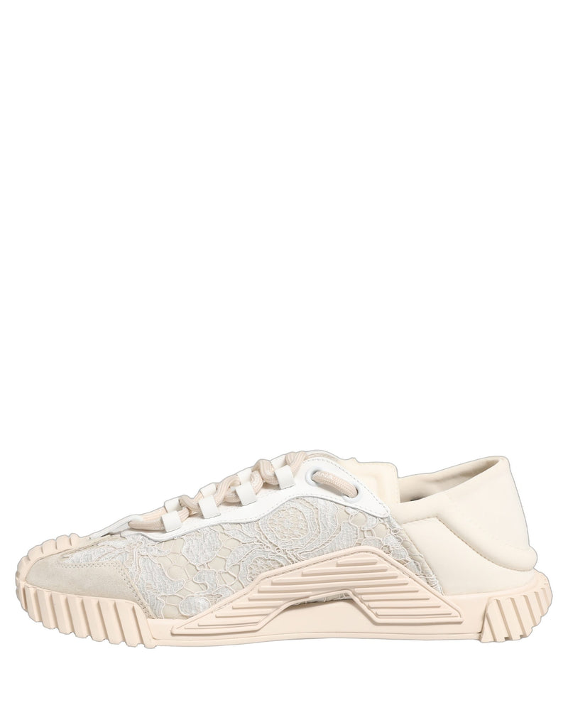 Zapatillas deportivas bajas NS1 blancas de encaje de Dolce & Gabbana