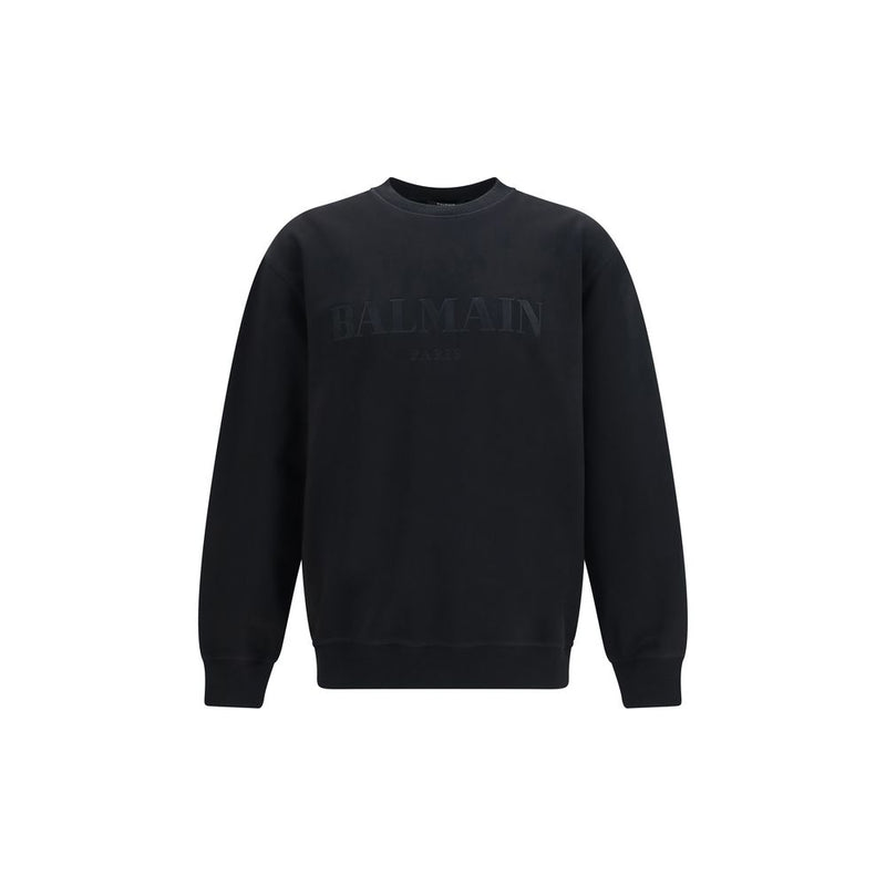 Balmain Black Cotton Sweatshirt