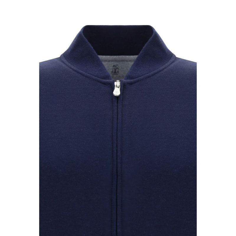 Brunello Cucinelli Blue Cotton Sweatshirt