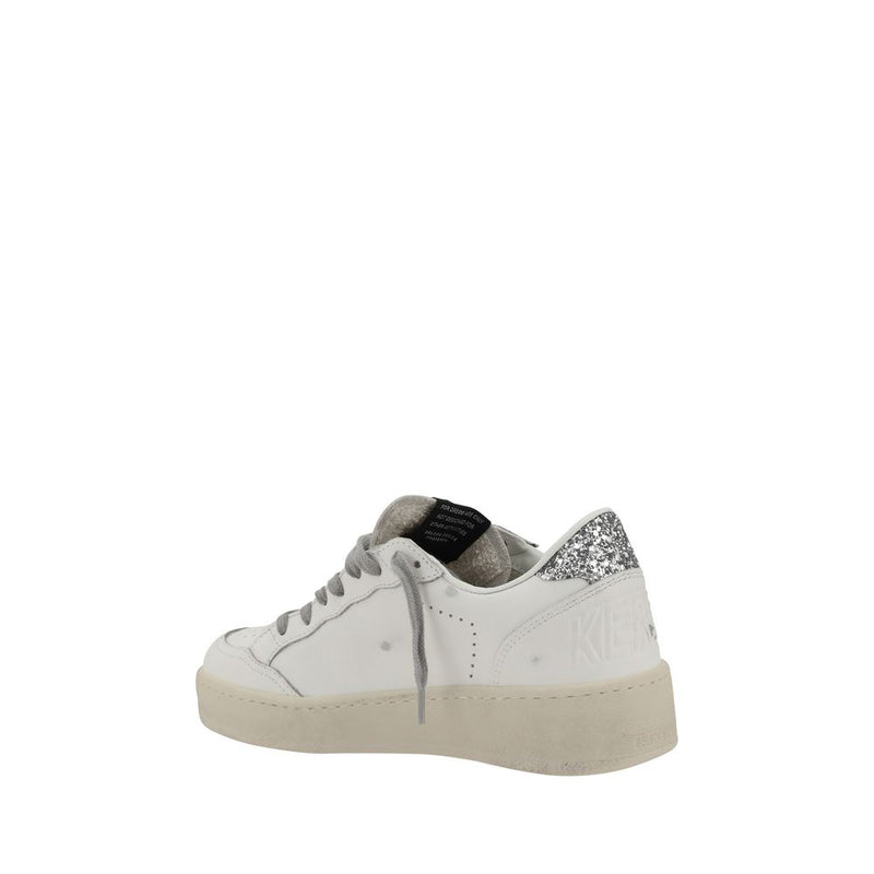Golden Goose Silver Calf Leather Bos Taurus Low Top Sneakers