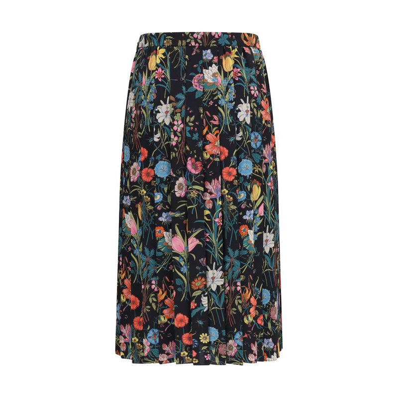 Gucci Multicolor Silk Midi Skirt