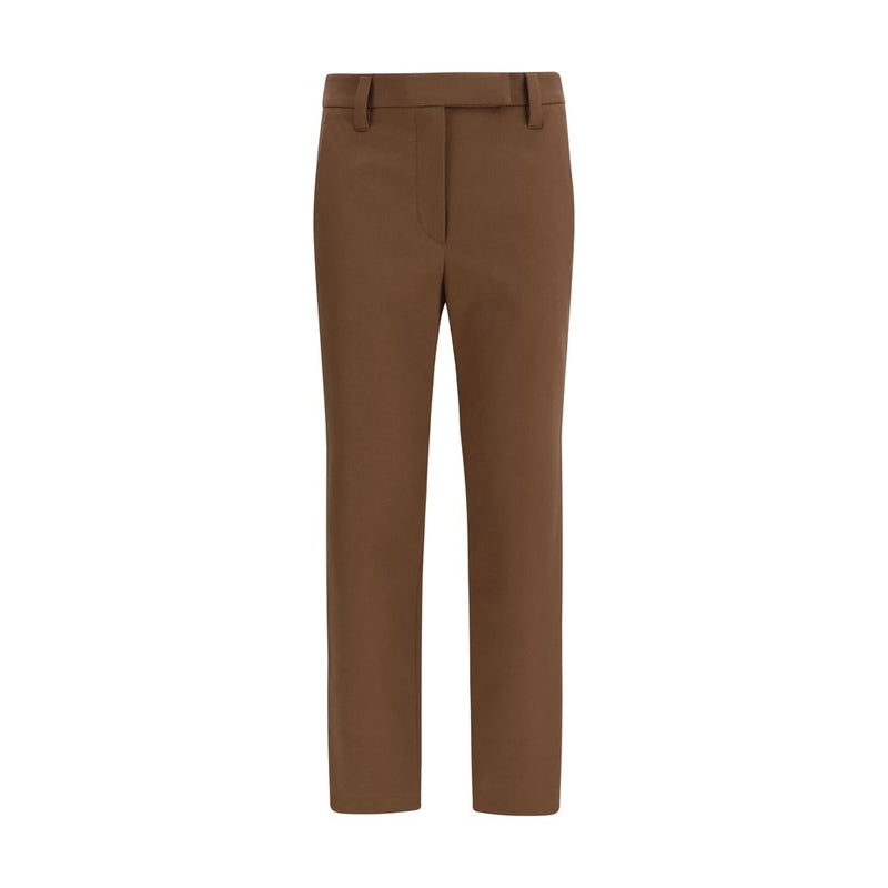 Brunello Cucinelli Brown Elastane Casual Pants