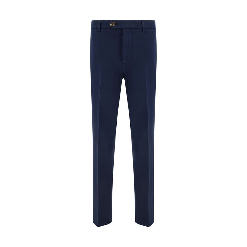 Brunello Cucinelli Blue Cotton Casual Pants