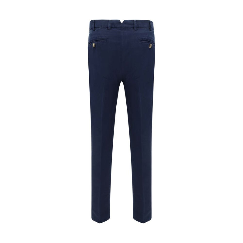 Brunello Cucinelli Blue Cotton Casual Pants