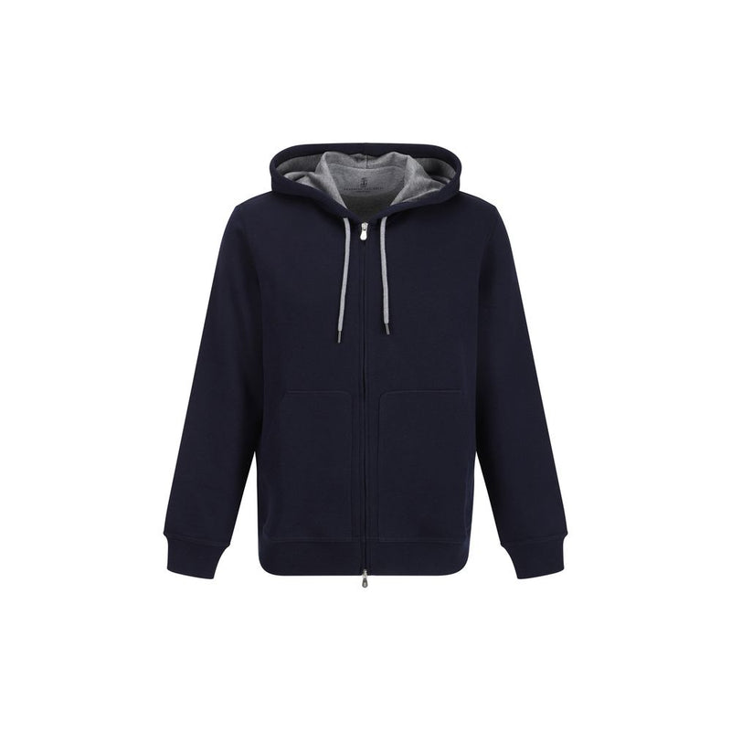 Brunello Cucinelli Blue Cotton Sweatshirt