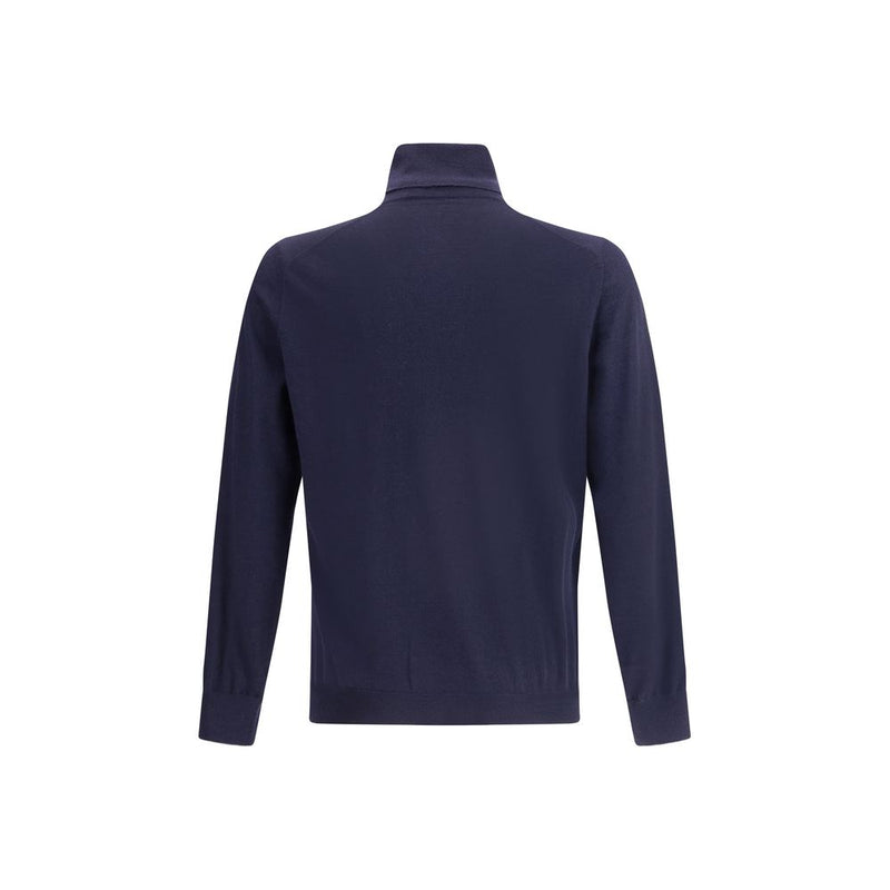 Brunello Cucinelli Blue Wool Oves Aries Turtleneck