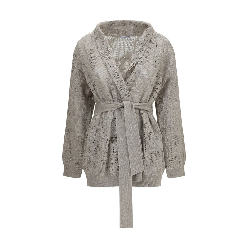 Brunello Cucinelli Beige Linen Cardigan