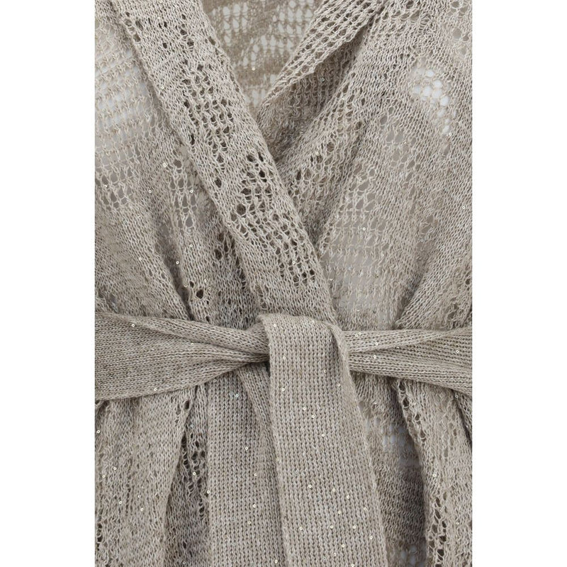 Brunello Cucinelli Beige Linen Cardigan