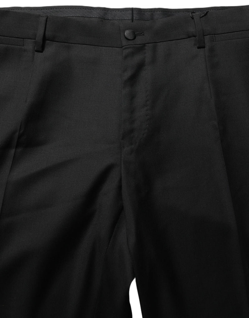Pantalones de vestir ajustados de lana negra para hombre de Dolce & Gabbana