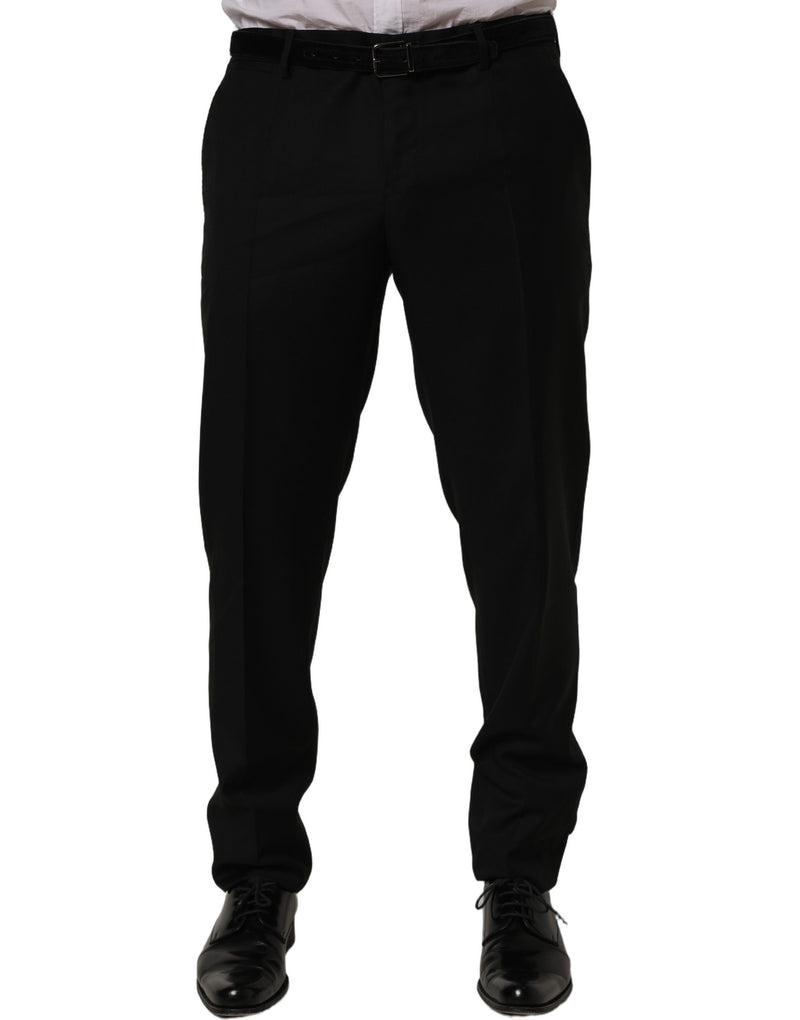 Pantalones de vestir ajustados de lana negra para hombre de Dolce & Gabbana
