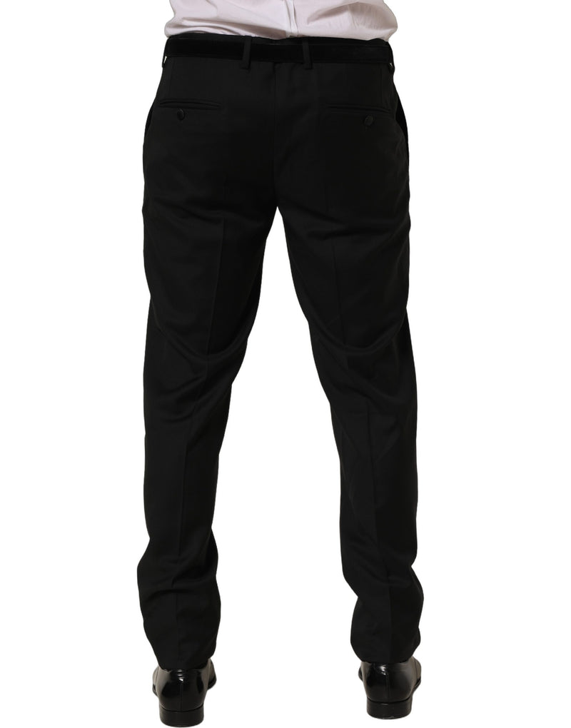Pantalones de vestir ajustados de lana negra para hombre de Dolce & Gabbana
