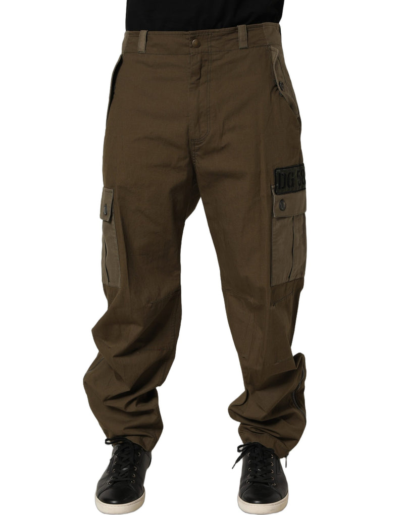 Pantalon cargo droit taille mi-haute marron Dolce & Gabbana