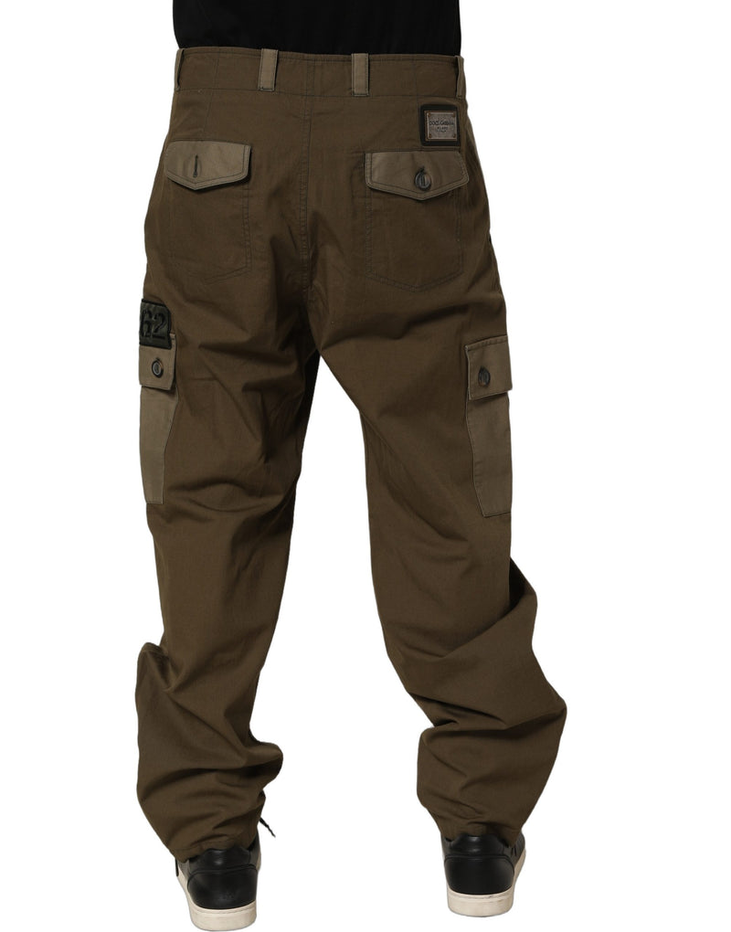 Pantalon cargo droit taille mi-haute marron Dolce & Gabbana