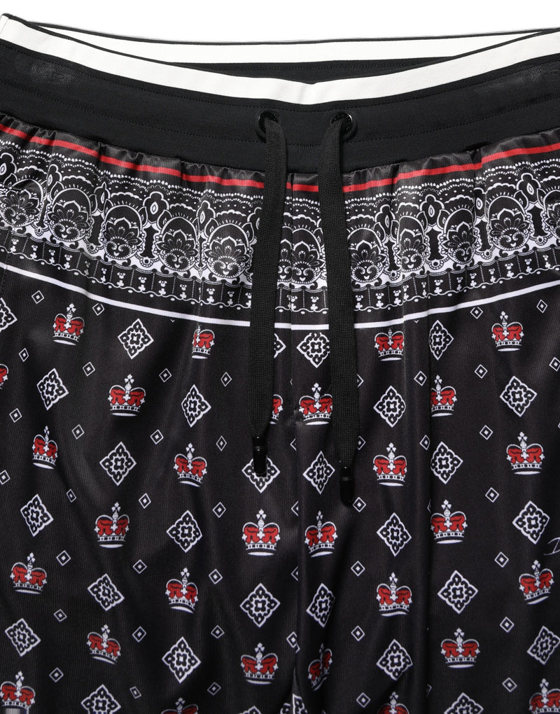 Calça jogger masculina preta com coroa bandana Dolce & Gabbana