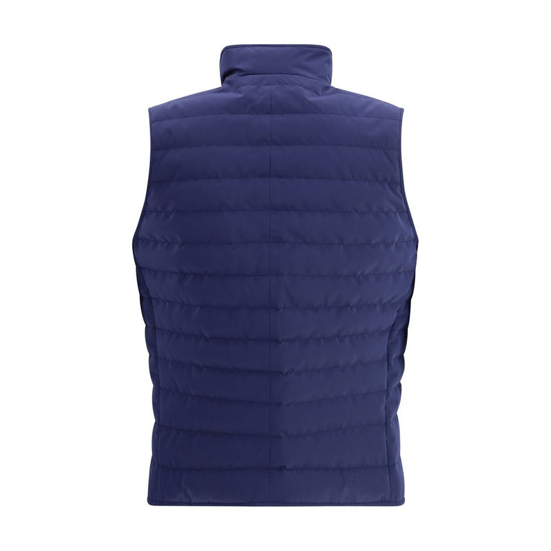 Brunello Cucinelli Blue Polyester Sleeveless Jacket