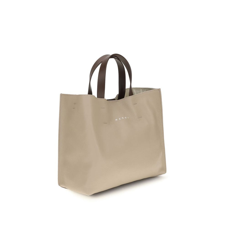 Marni Beige Calf Leather Bos Taurus Shoulder Bag