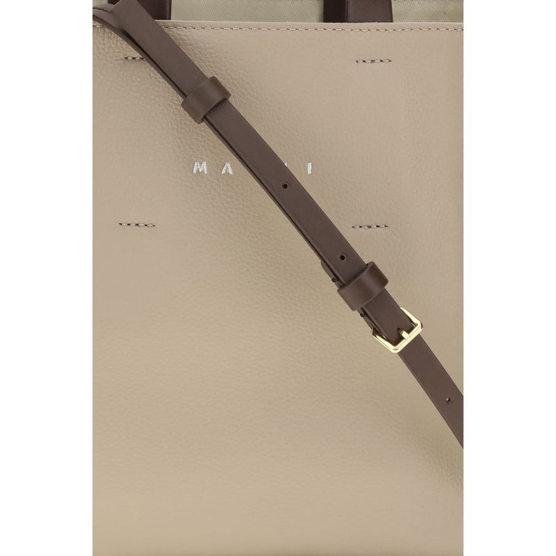 Marni Beige Calf Leather Bos Taurus Handbag