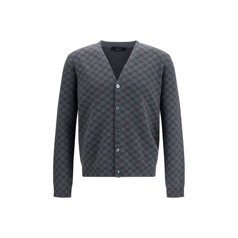 Gucci Gray Wool Oves Aries Cardigan