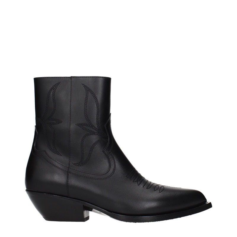 Celine Black Leather Ankle Boots