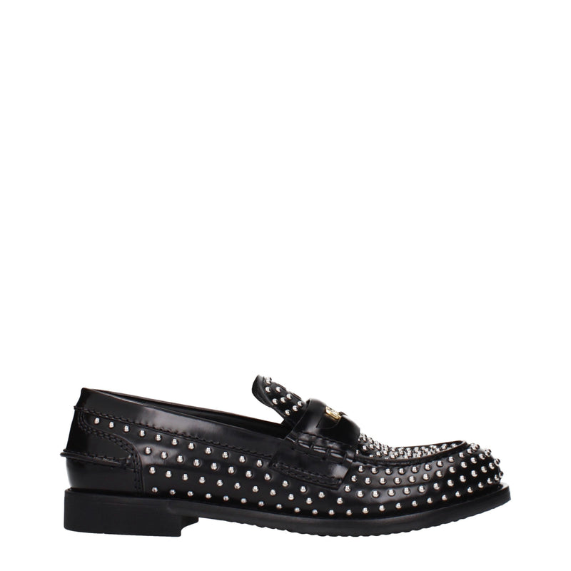 Mocassini slip-on Miu Miu in pelle nera