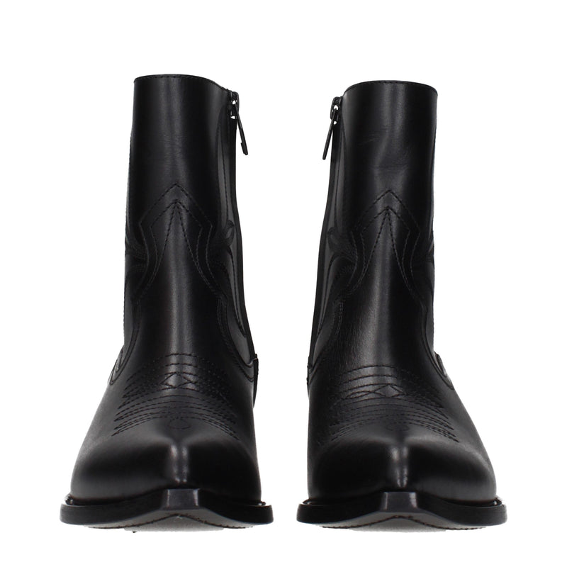 Celine Black Leather Ankle Boots