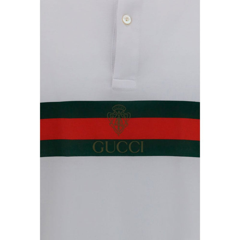 Gucci White Cotton Polo Shirt