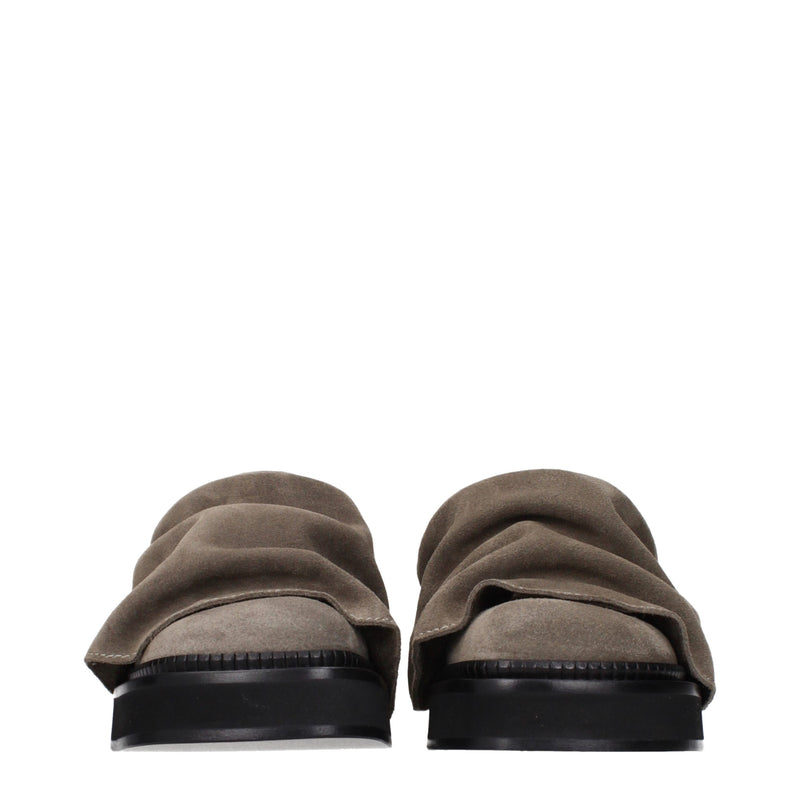 Zapatillas de estar por casa de cuero gris de The Attico